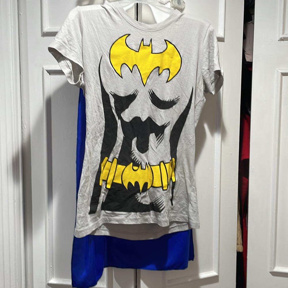 Your own Batman/attachable blue cape/T-shirt!